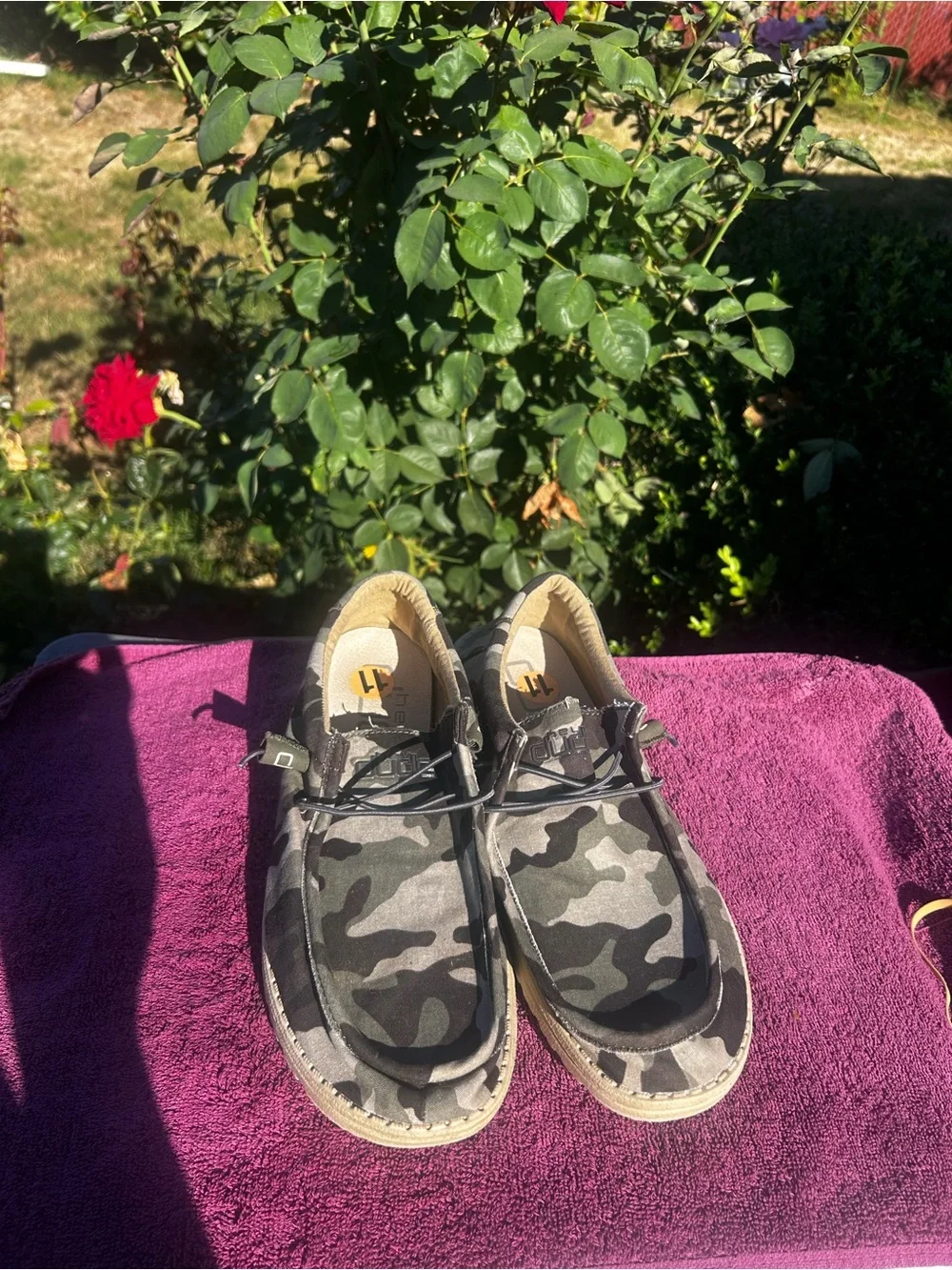 Hey Dude Wally Men's Camo Slip-On Canvas Shoes Camouflage Shoes Size 11